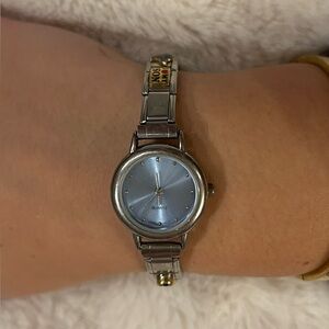 Silver and Gold Quartz Watch Y2K Italian Charms